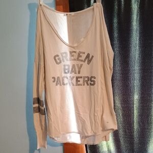 47 Tan Cream Asymmetrical Long Sleeve Tee
